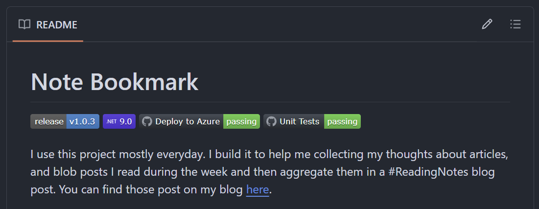 test status badge