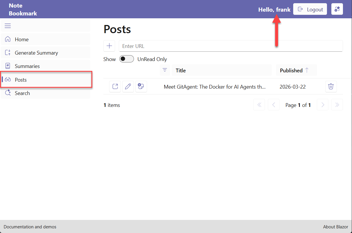 Aperçu du composant LoginDisplay